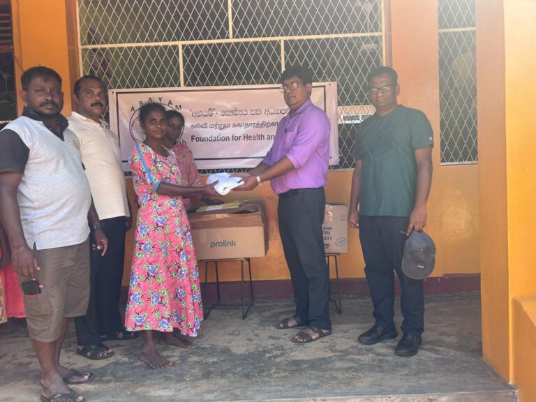 அபயத்தினால் வெள்ளத்தினால் பாதிக்கப் பட்டவர்களுக்கு நிவாரணம்