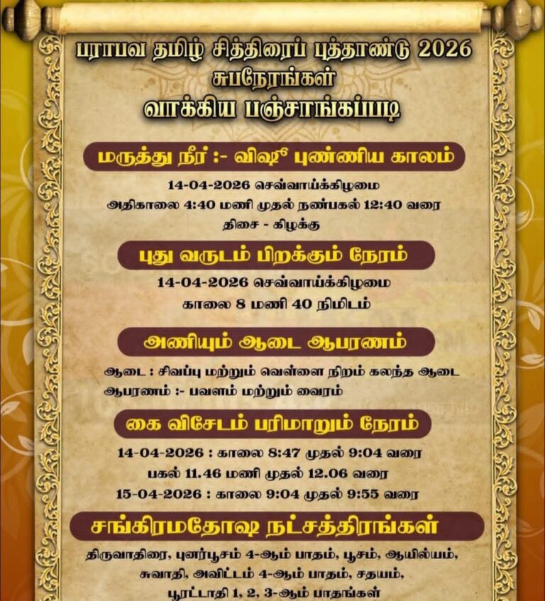 புதிய பராபவ  தமிழ் சித்திரைப் புத்தாண்டு ஏப்ரல் 14 இல் பிறக்கிறது!