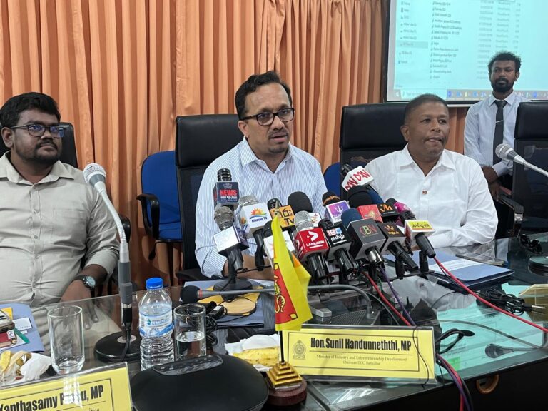 நெருக்கடி நிலையிலும் மட்டு. மாவட்டத்திற்கு 11938 மில்லியன் நிதி ஒதுக்கீடு – அமைச்சர் சுனில் ஹந்துநெத்தி