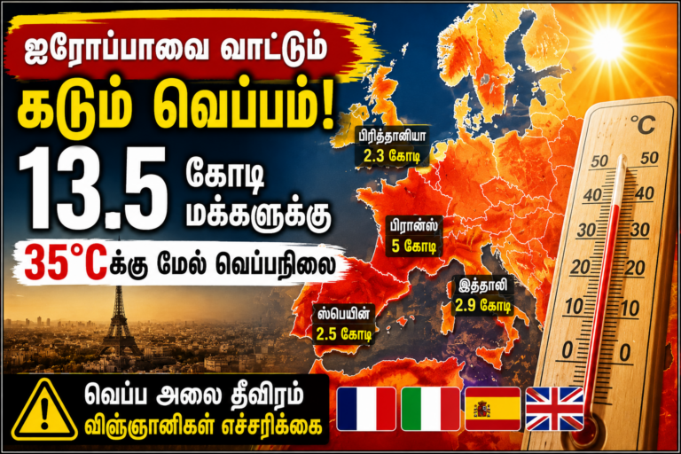 ஐரோப்பாவை வாட்டும் கடும் வெப்பம் – 13.5 கோடி மக்களுக்கு 35°Cக்கு மேல் வெப்பநிலை