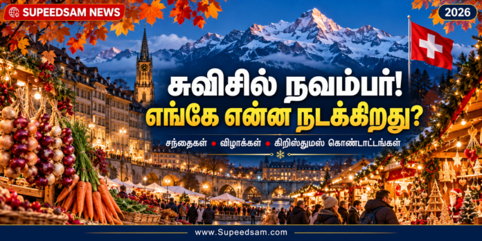 Schweizer Novembermärkte vor Alpenkulisse